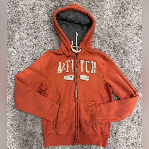 Heavy weight distressed A&B thermal hooded, full zip hoodie - Picture 1 of 7